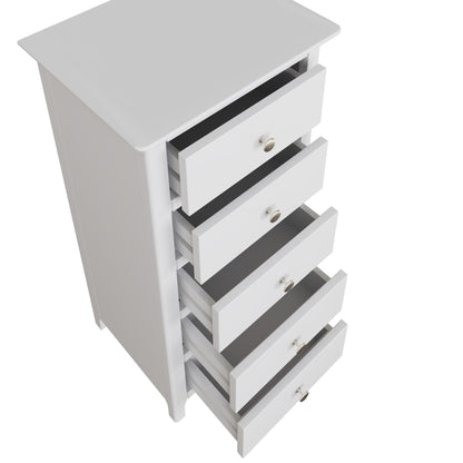 Palma 5 Drawer Chest of Drawers Pure White