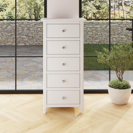 Palma 5 Drawer Chest of Drawers Pure White