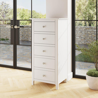 Palma 5 Drawer Chest of Drawers Pure White