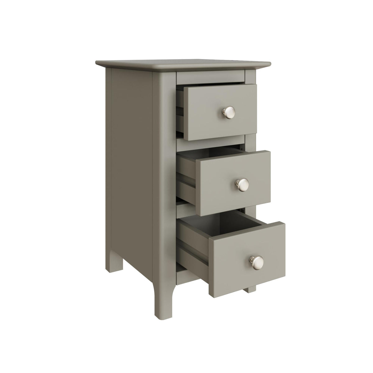 Palma 3 Drawer Bedside Cabinet Pale Grey