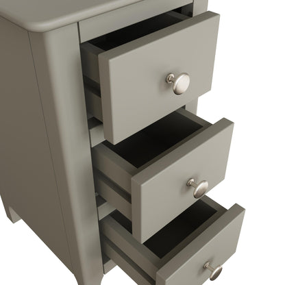 Palma 3 Drawer Bedside Cabinet Pale Grey