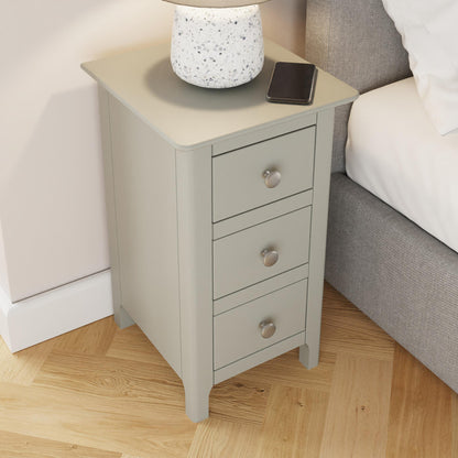 Palma 3 Drawer Bedside Cabinet Pale Grey