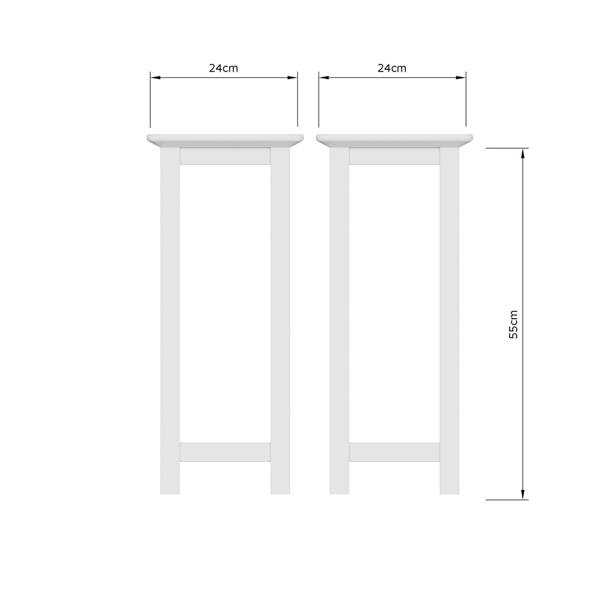 Palma Side Table Plant Stand Pure White