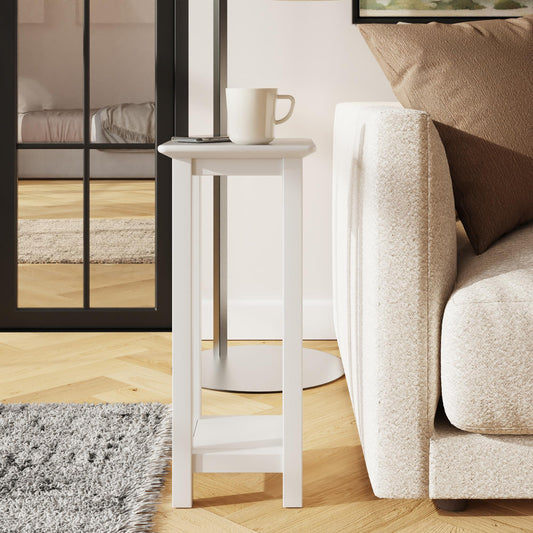 Palma Side Table Plant Stand Pure White