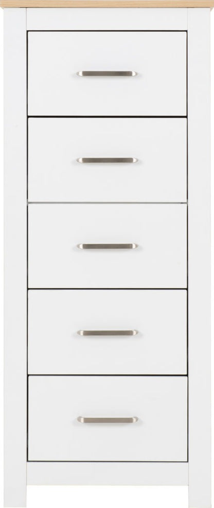 Portland 5 Drawer Narrow Chest