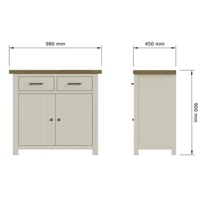 Purbeck Truffle 2 Door 2 Drawer Small Sideboard