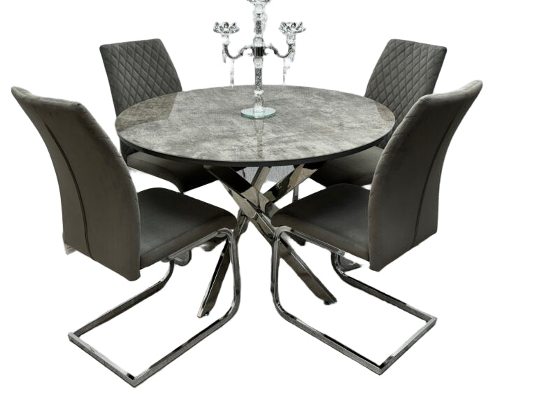 Tokyo Round Dining Set (Table & 4 Chairs)