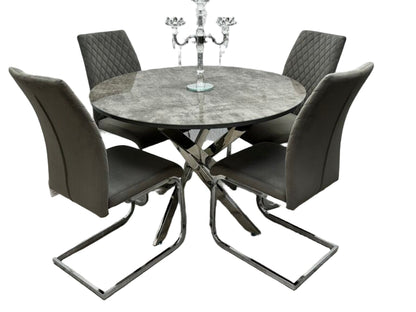 Tokyo Round Dining Set (Table & 4 Chairs)