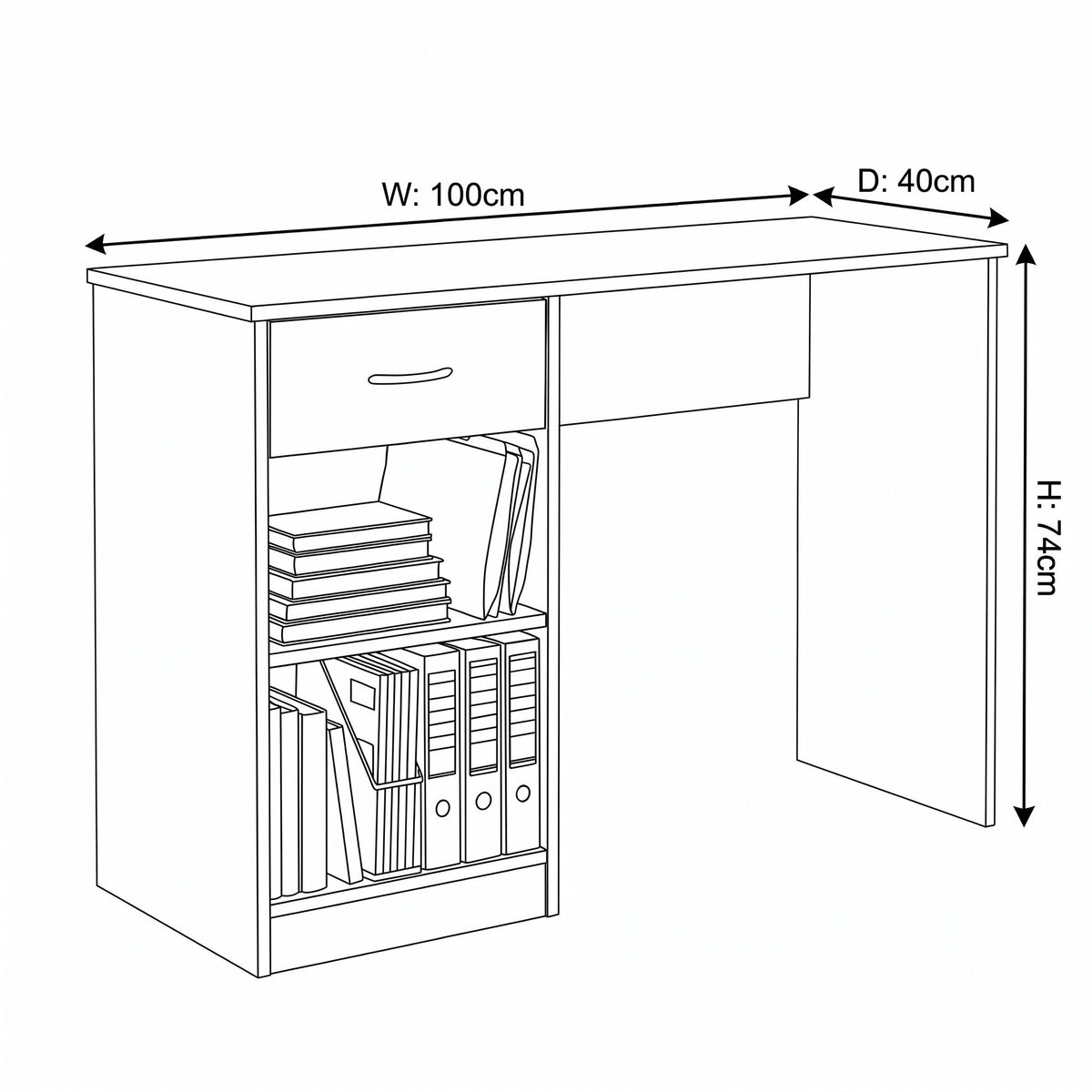 Promo Study Desk Dressing Table - Matt White