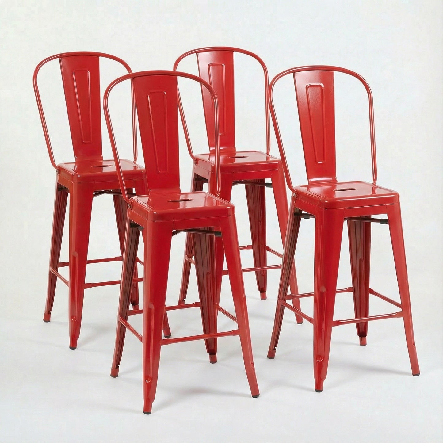 Bistro Pack Of 4 24 Red Bar Chairs