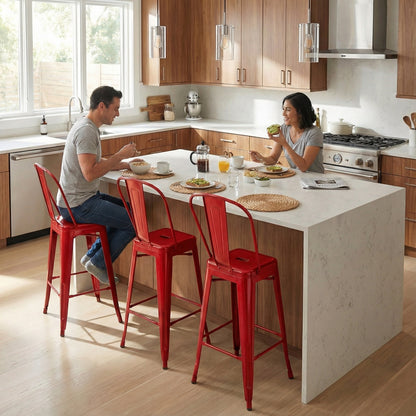 Bistro Pack Of 4 24 Red Bar Chairs