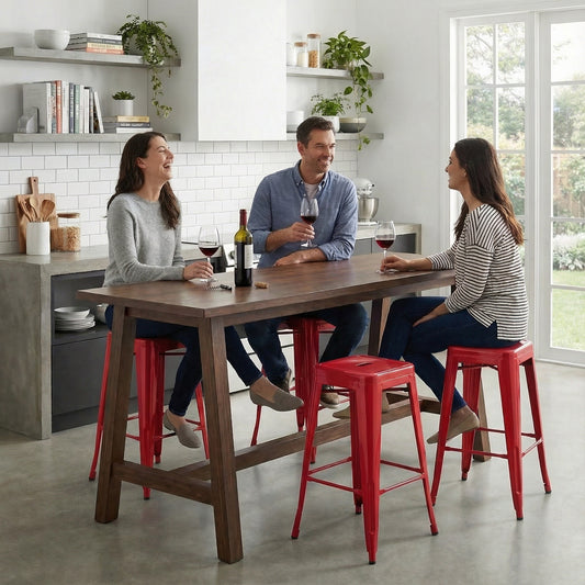 Bistro Pack Of 4 30 Red Bar Stools