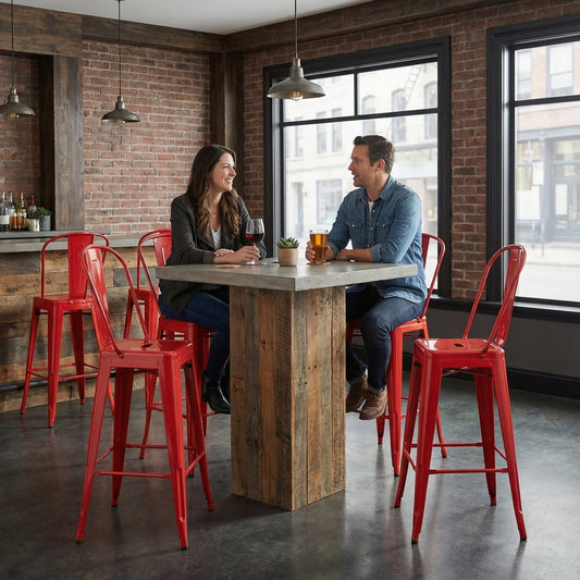 Bistro Pack Of 4 30 Red Bar Chairs