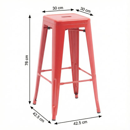 Bistro Pack Of 4 30 Red Bar Stools