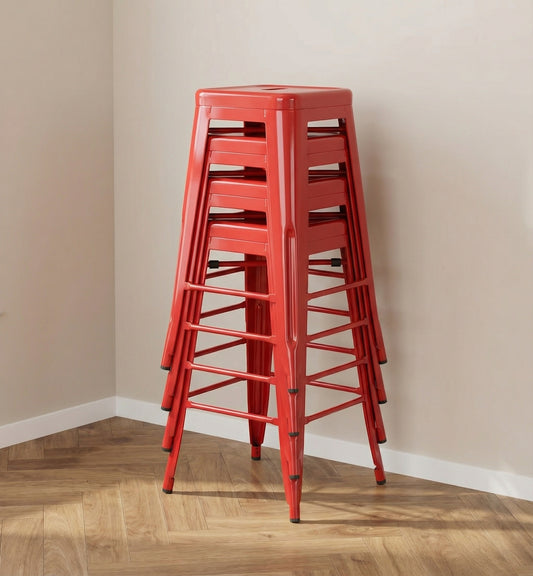 Bistro Pack Of 4 30 Red Bar Stools