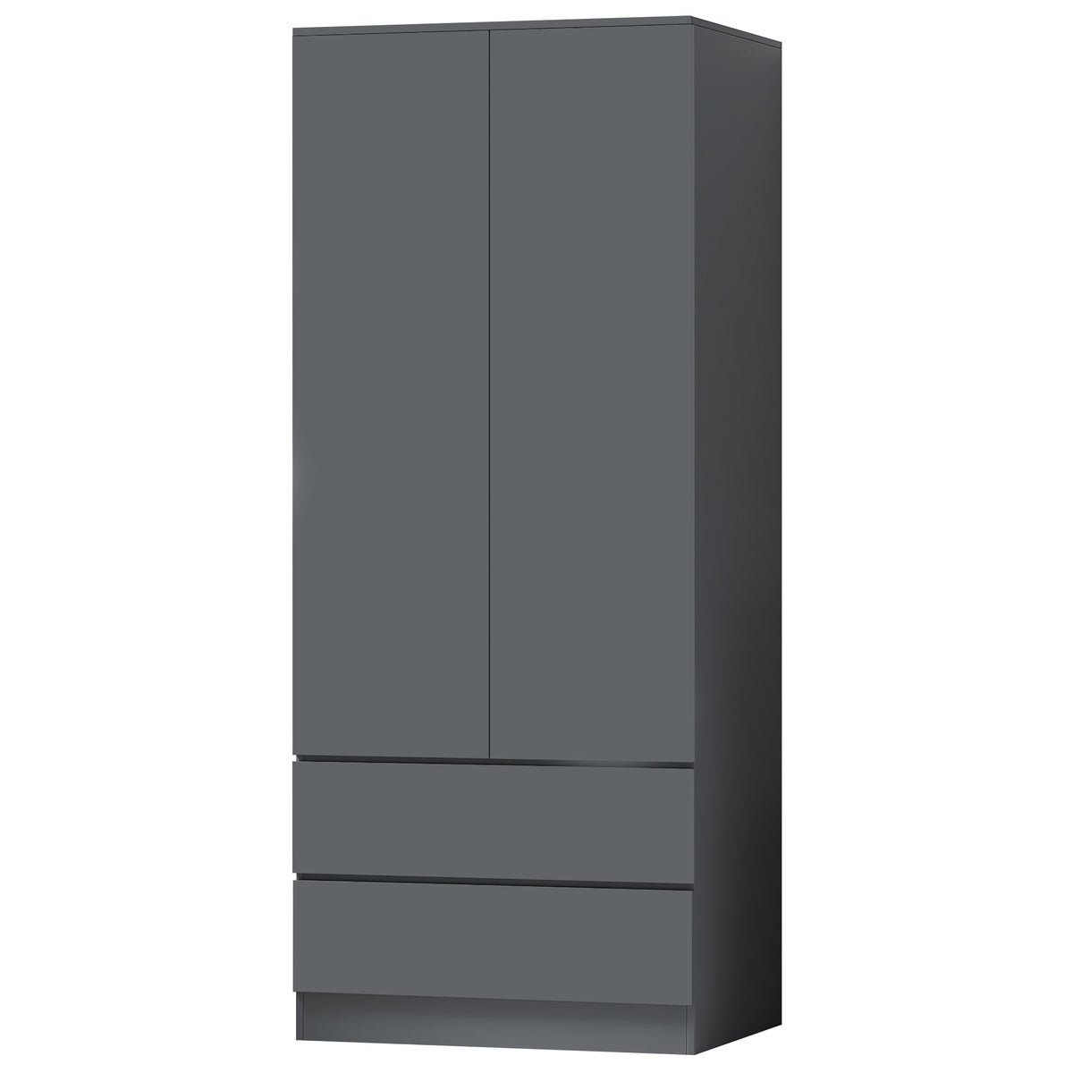 Stora 2 Door 2 Drawer Combination Wardrobe - Matt Dark Grey