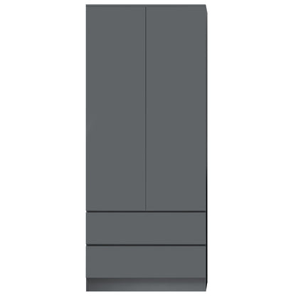 Stora 2 Door 2 Drawer Combination Wardrobe - Matt Dark Grey