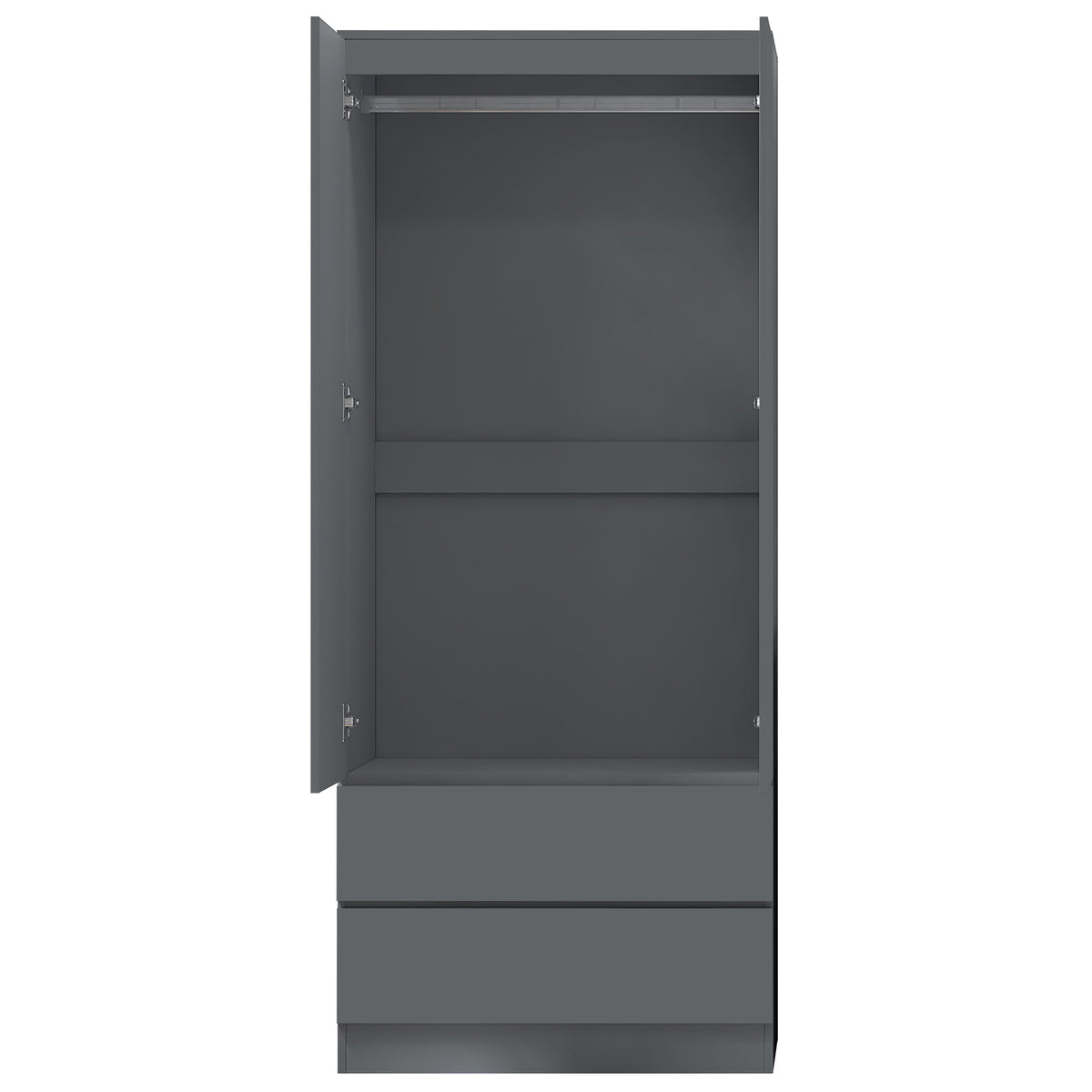 Stora 2 Door 2 Drawer Combination Wardrobe - Matt Dark Grey