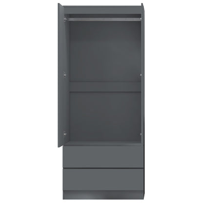 Stora 2 Door 2 Drawer Combination Wardrobe - Matt Dark Grey