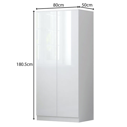 Stora 2 Door Wardrobe - White Gloss Front