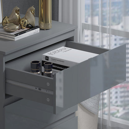Stora 3 Drawer Chest of Drawers - Grey Gloss Front