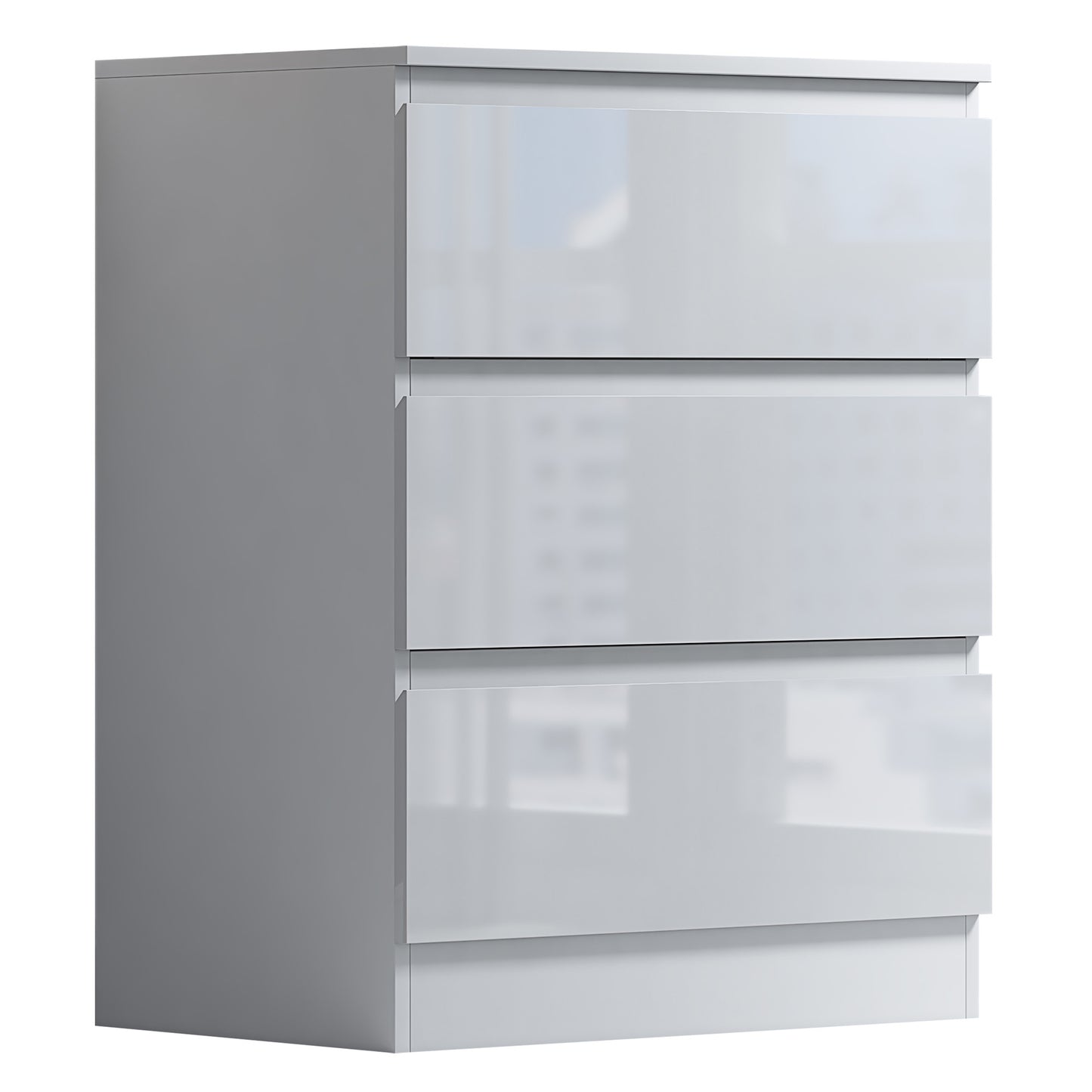 Stora 3 Drawer Chest of Drawers - White Gloss Front