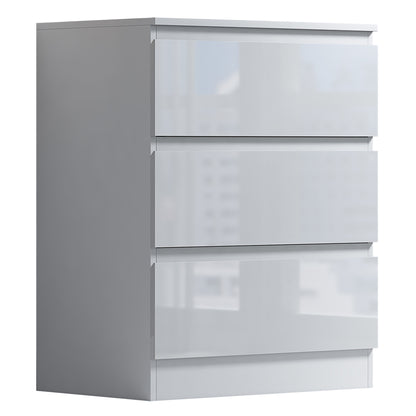 Stora 3 Drawer Chest of Drawers - White Gloss Front