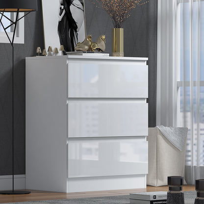 Stora 3 Drawer Chest of Drawers - White Gloss Front
