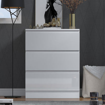 Stora 3 Drawer Chest of Drawers - White Gloss Front