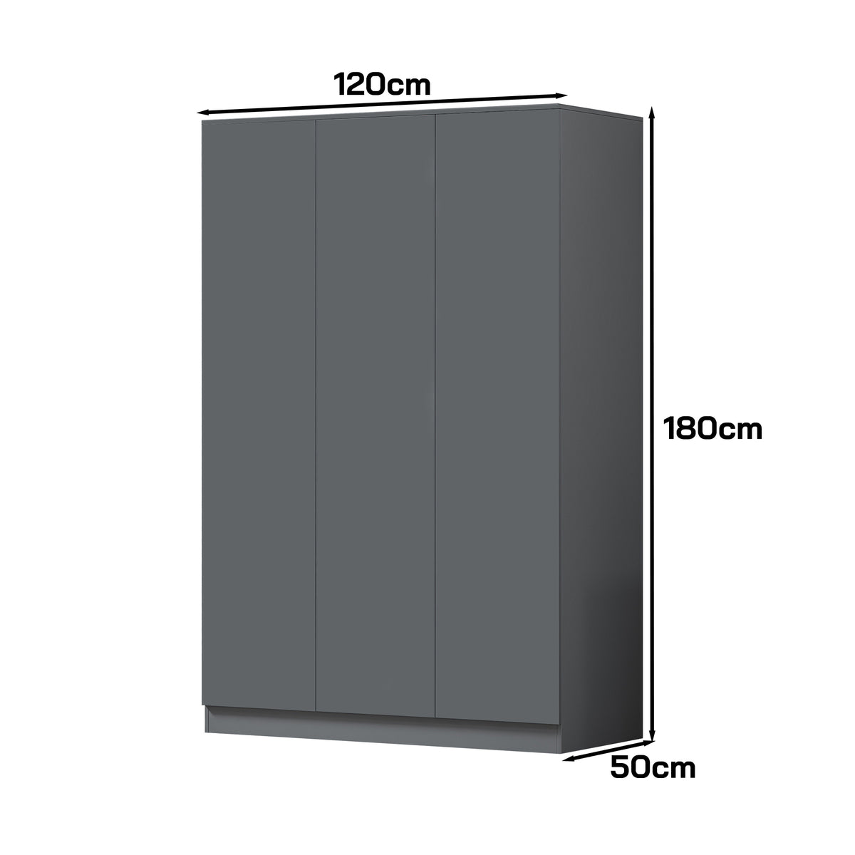 Stora 3 Door Wardrobe - Matt Dark Grey