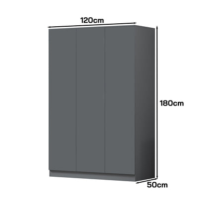 Stora 3 Door Wardrobe - Matt Dark Grey