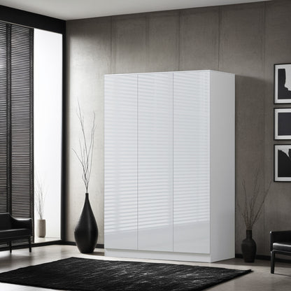 Stora 3 Door Wardrobe - White Gloss Front