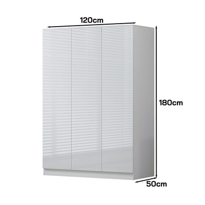 Stora 3 Door Wardrobe - White Gloss Front