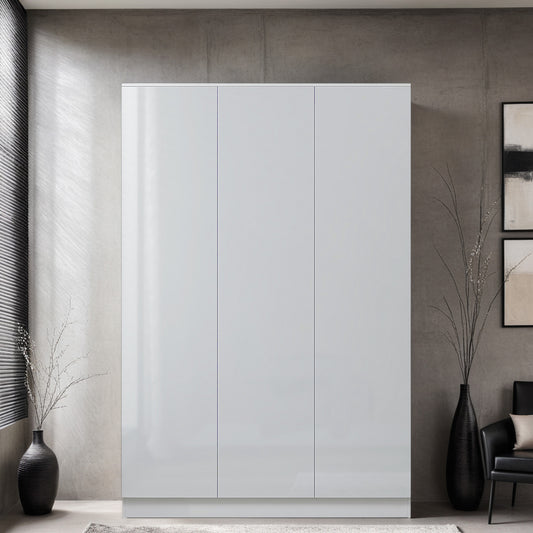 Stora 3 Door Wardrobe - White Gloss Front