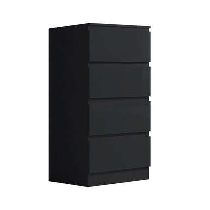 Stora 4 Drawer Chest of Drawers - Black Gloss Front