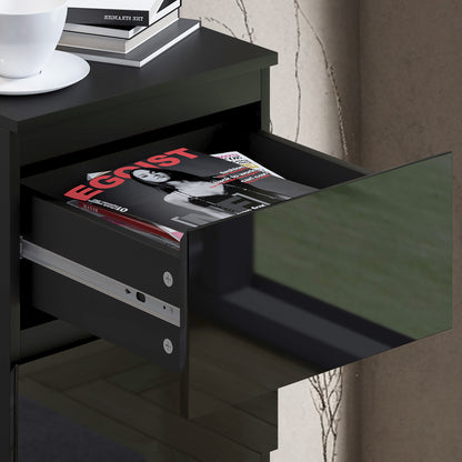 Stora 4 Drawer Chest of Drawers - Black Gloss Front
