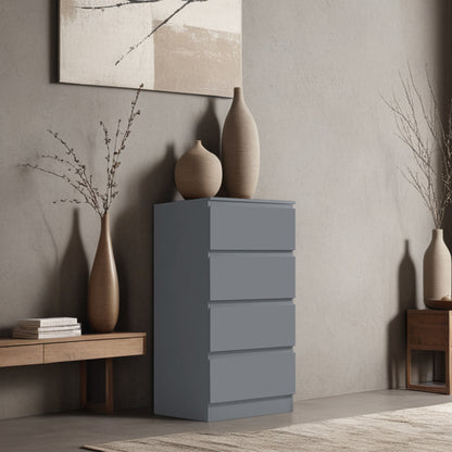 Stora 4 Drawer Chest of Drawers - Matt Dark Grey