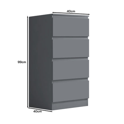 Stora 4 Drawer Chest of Drawers - Matt Dark Grey