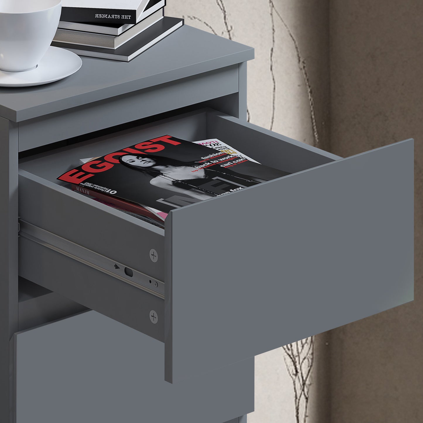 Stora 4 Drawer Chest of Drawers - Matt Dark Grey