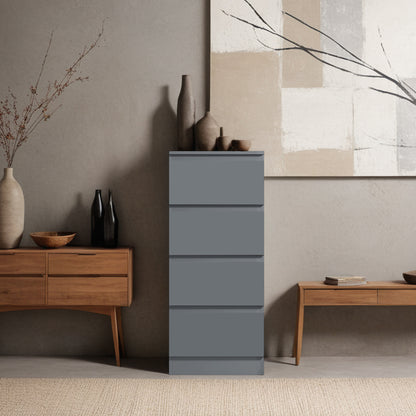 Stora 4 Drawer Chest of Drawers - Grey Gloss Front