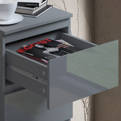 Stora 4 Drawer Chest of Drawers - Grey Gloss Front