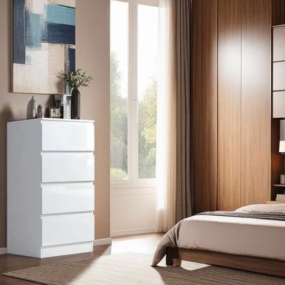 Stora 4 Drawer Chest of Drawers - White Gloss Front