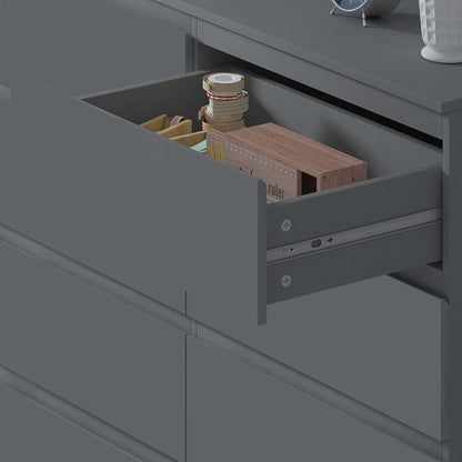 Stora 8 Drawer Wide 4+4 Chest Of Drawers - Matt Dark Grey