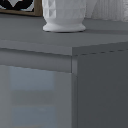 Stora 8 Drawer Wide 4+4 Chest Of Drawers - Grey Gloss Front