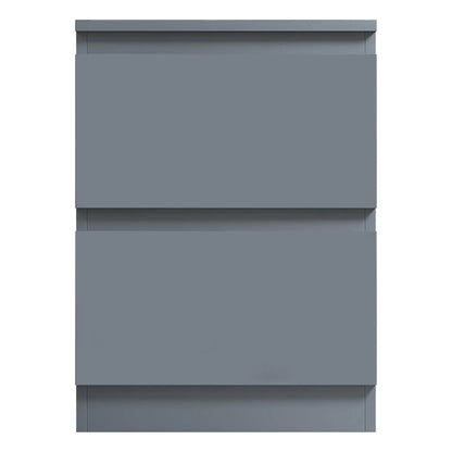 Stora 2 Drawer Bedside Cabinet - Matt Dark Grey