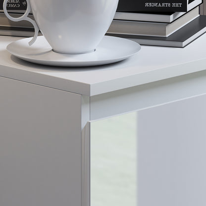 Stora 2 Drawer Bedside Cabinet - White Gloss Front