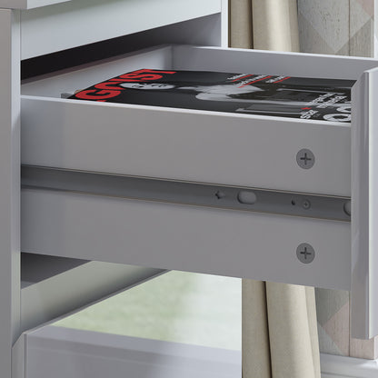 Stora 2 Drawer Bedside Cabinet - White Gloss Front
