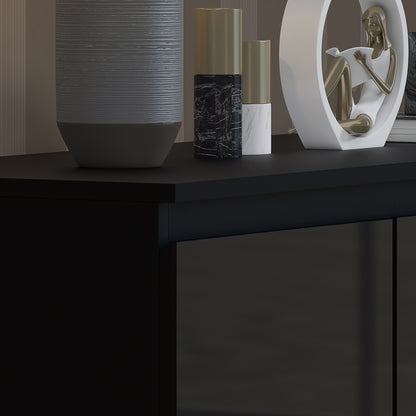 Stora 7 Drawer Merchant Chest Of Drawers - Black Gloss Front