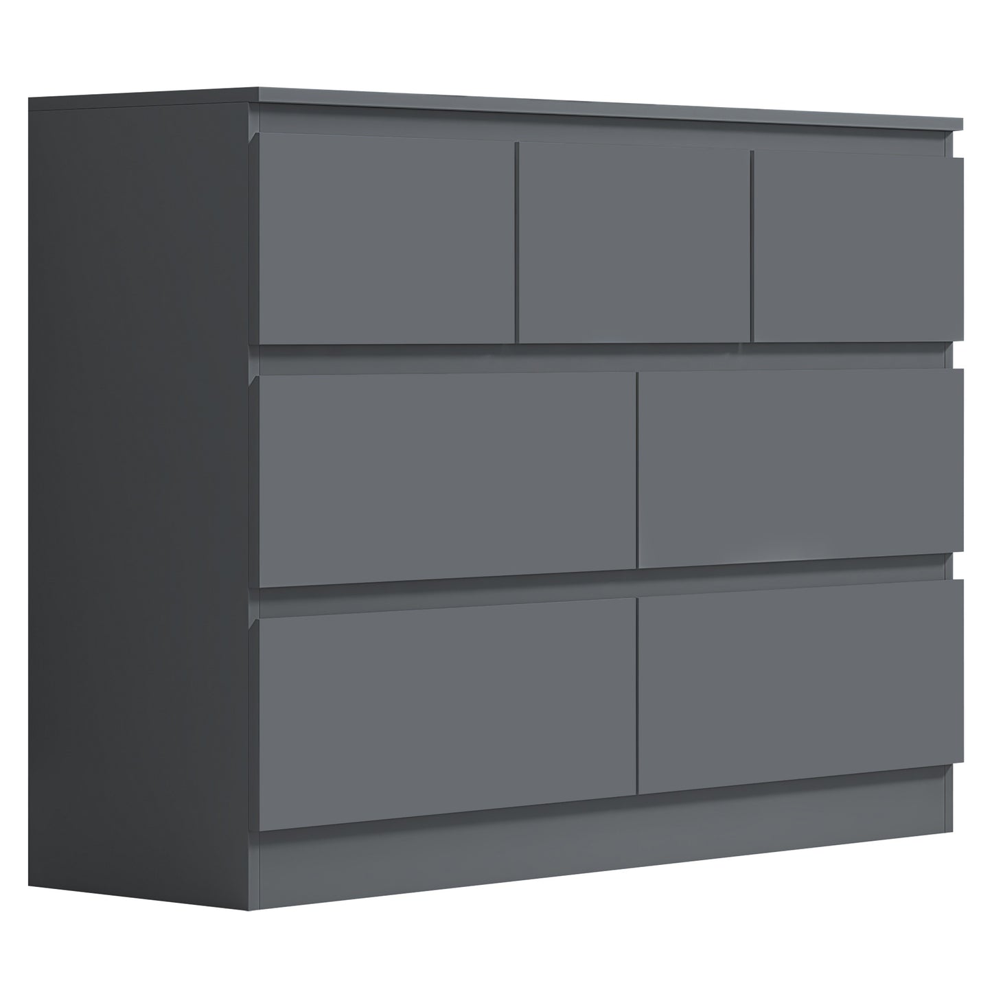 Stora 7 Drawer Merchant Chest Of Drawers - Matt Dark Grey
