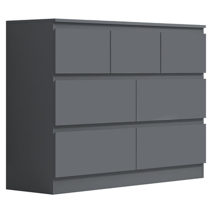 Stora 7 Drawer Merchant Chest Of Drawers - Matt Dark Grey